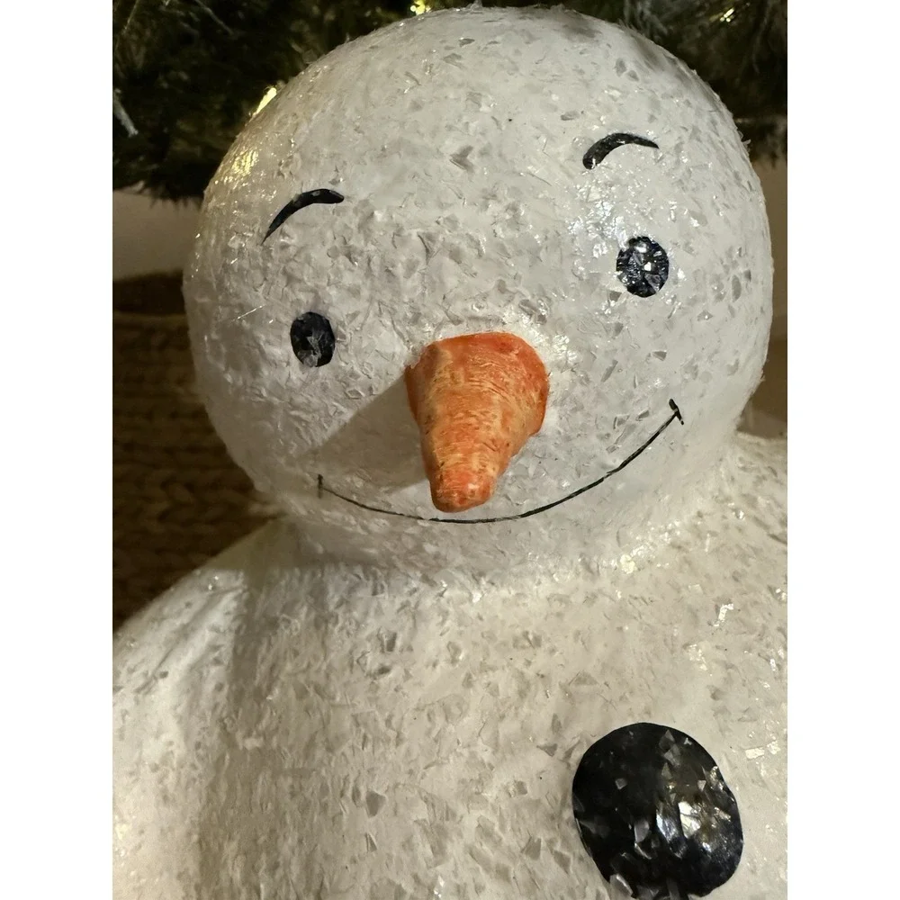 Vintage Bethany Lowe Designe Snowman With Drum/Sticks Papier Mache 15